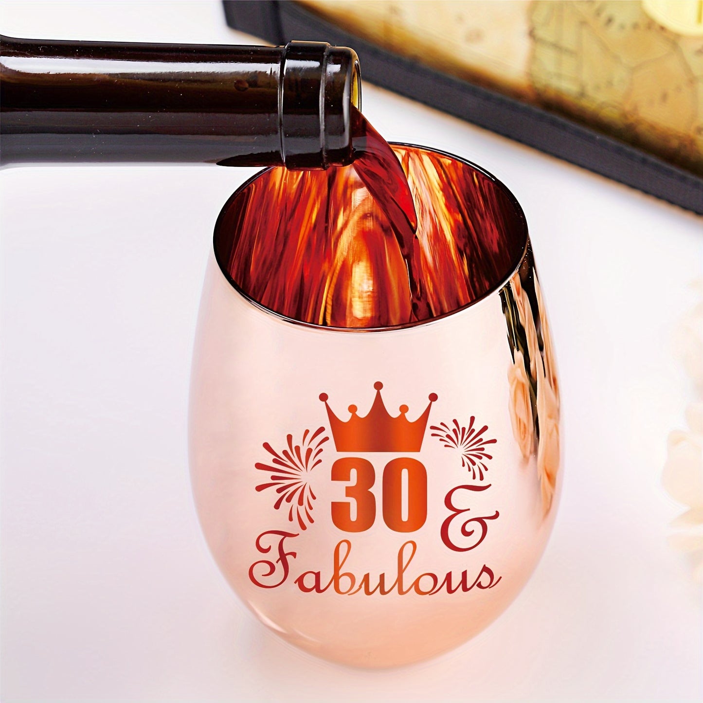 Stylish Glass Birthday Cup for Women - Ideal for 30th-70th birthdays - Durable and Reusable, Great for Home.