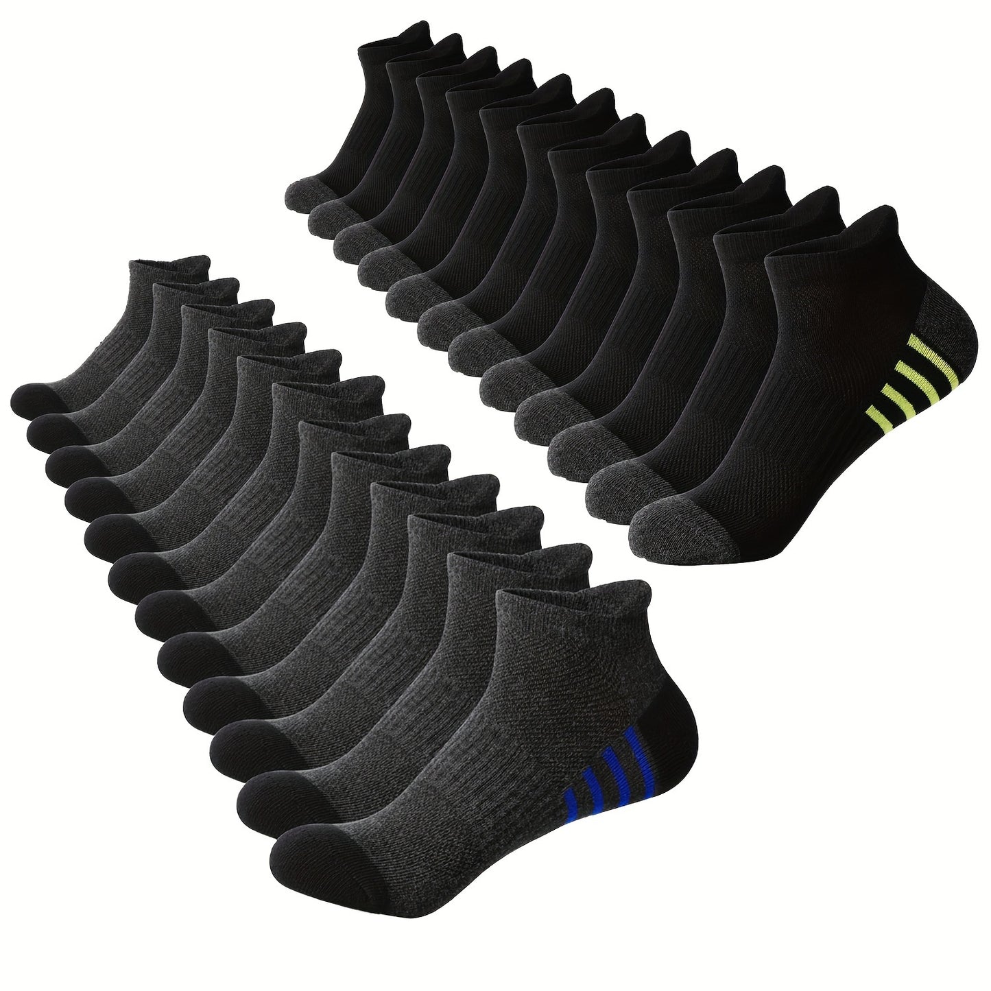 Men's casual striped sports socks, breathable and soft, ideal for summer fitness.