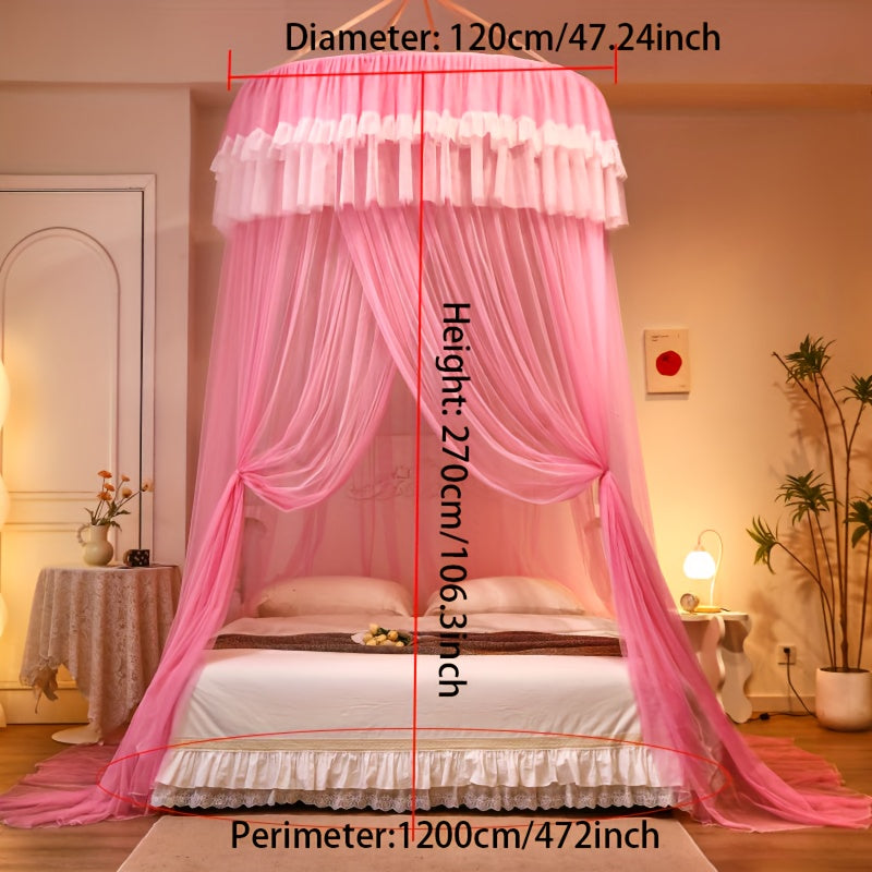 1pc Dome Mosquito Net, Household Encryption, Free installation, Easy to clean, Princess Style, Decoration for Bedroom and Living Room, Four seasons Use.