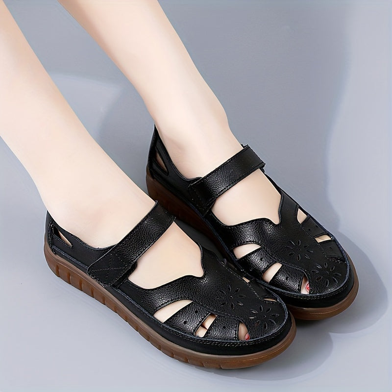 Womens comfy flats with soft sole and ankle belt