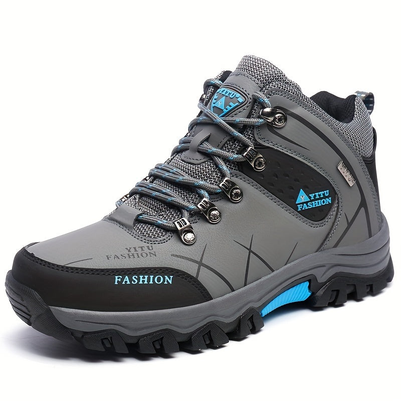 Men's Lace-up Boots, High Top Sneakers, Outdoor Hiking Shoes