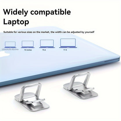 Adjustable notebook holder with folding portable base and heightening stand.