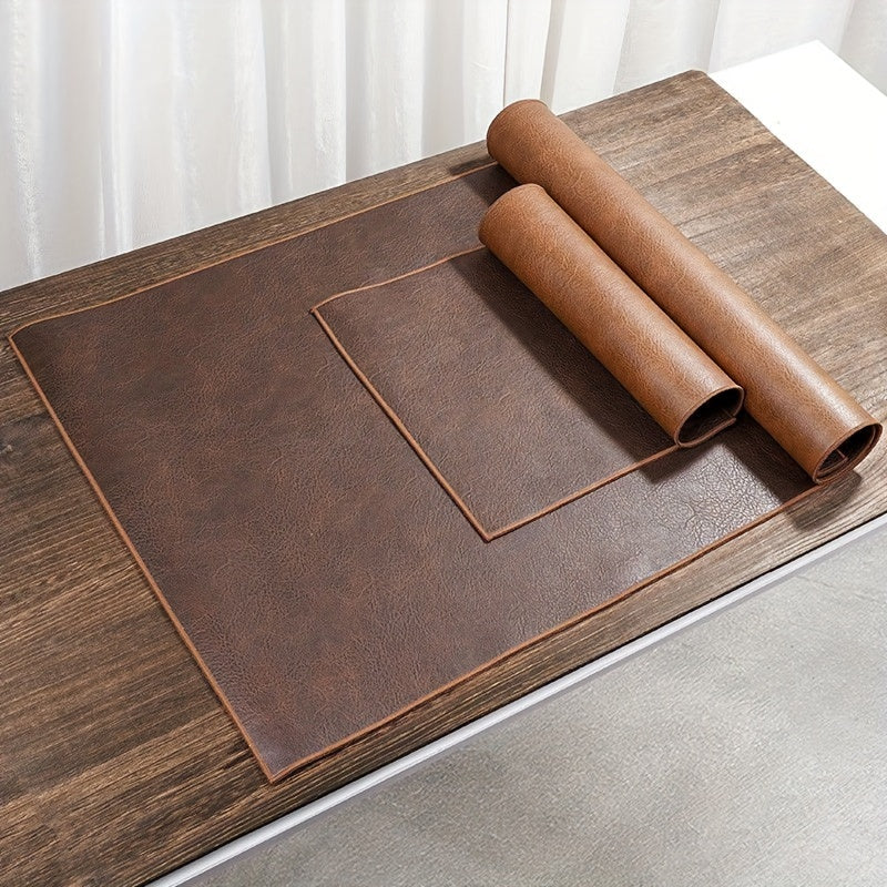 Waterproof, double-sided faux leather table runner in 4 sizes for zen home decor.