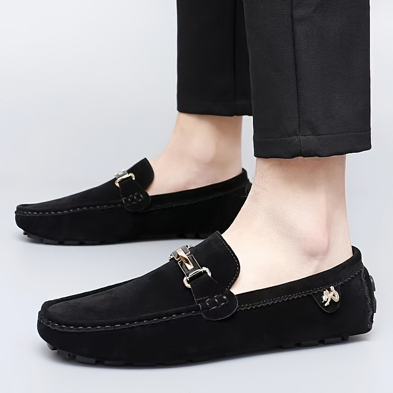 Men's metallic moccasin loafers - Comfy, non-slip slip-ons for spring and summer