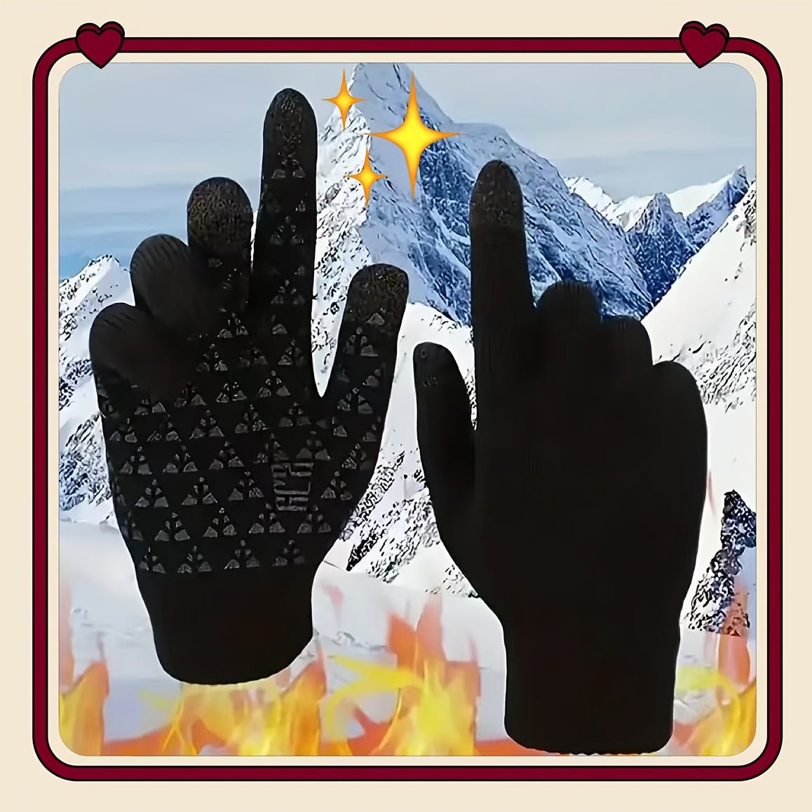 Winter gloves that are compatible with touchscreen devices, providing warmth, windproof protection, and anti-slip grip with plush lining for skiing and outdoor sports during the winter and autumn seasons.