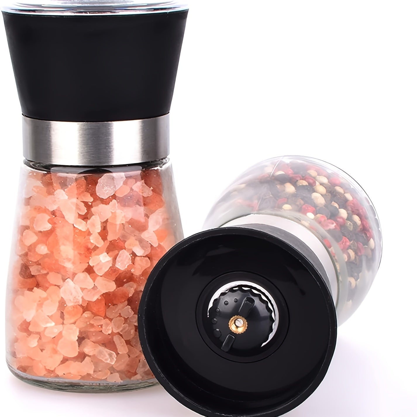 Practical Kitchen Gadget: Hand Grinder for Pepper, Salt, and Spices with Glass Storage Container