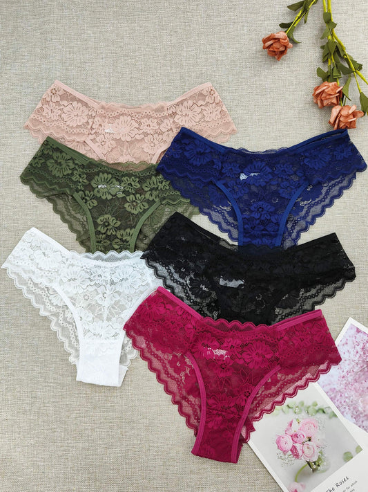 Women's lace triangle underwear 6-pack