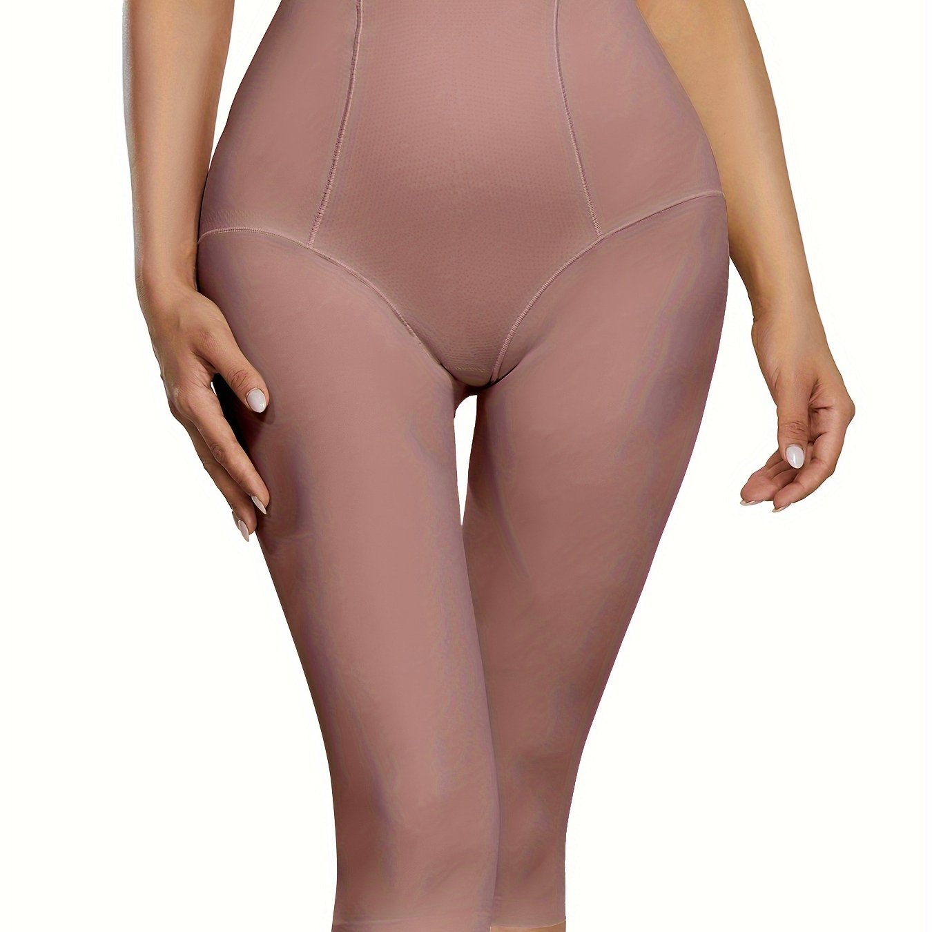 High waist shaping capri pants that slim the tummy and compress, doubling as underwear and shapewear for women.