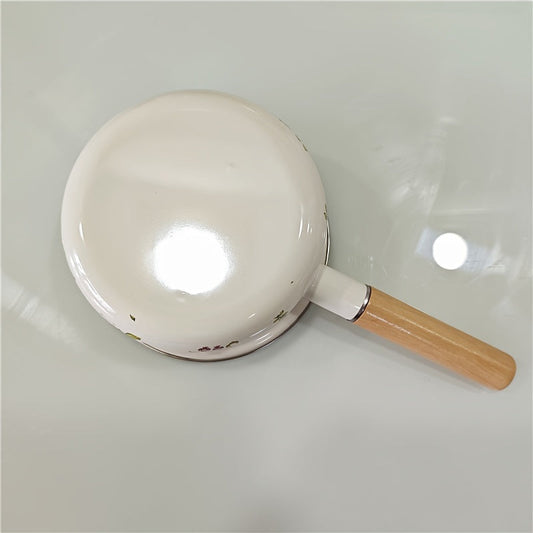 1 piece of a 7-inch enamel saucepan with a single handle, suitable for both gas and induction stoves. Ideal for cooking noodles and milk, this saucepan is thickened and perfect for home use.