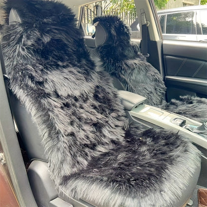 Thickened plush seat cushion for winter car driving.