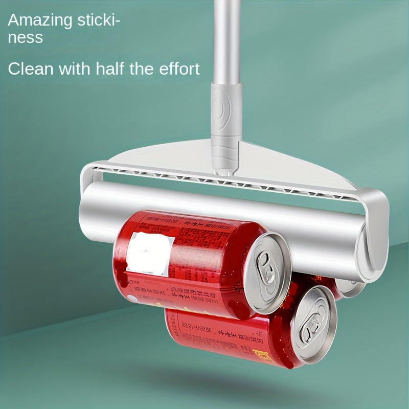 Long handle telescopic epilator removes pet hair and dust from carpets and sofas efficiently.