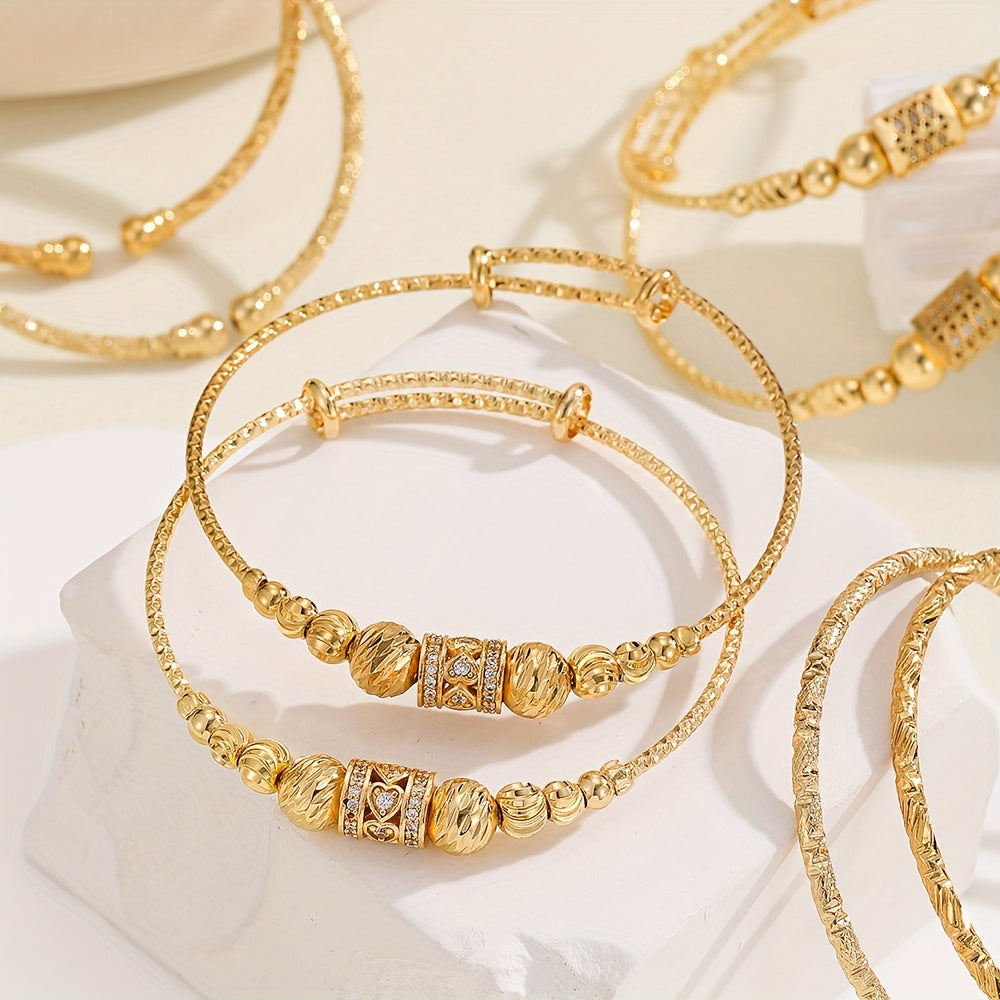 Set of 8 Sparkling Bangle Bracelets featuring Cubic Zirconia & Copper Alloy - Ideal for Weddings, Parties, and Vacations - Stylish Jewelry Gift inspired by Korean and Japanese Elegance