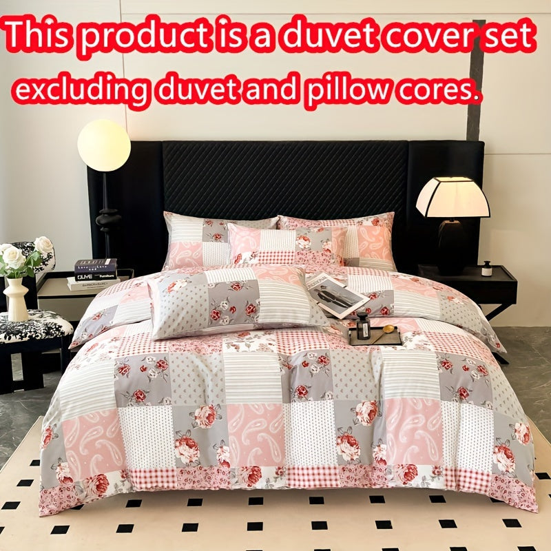 Soft and skin-friendly, this Pink Patchwork Print Quilt Cover Set is made of Polyester Microfiber Brushed Fabric. Perfect for bedroom and guest room decor, this set includes 1 quilt cover and 1 or 2 pillowcases (coreless). Complete your home furnishings