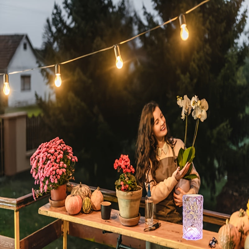 Crystal table lamp with touch sensor, changes colors, perfect for bedroom, living room, or parties. Great housewarming gift.