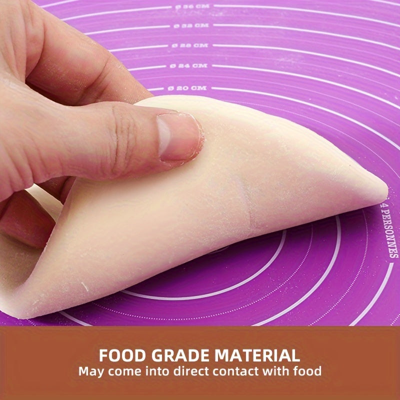 Get ready for the holidays with our Extra-Thick Non-Stick Silicone Baking Mat! This food-grade mat is perfect for dough, pastry, and noodles, and features convenient measurements for easy use. Its easy roll-up storage makes it a must-have essential for