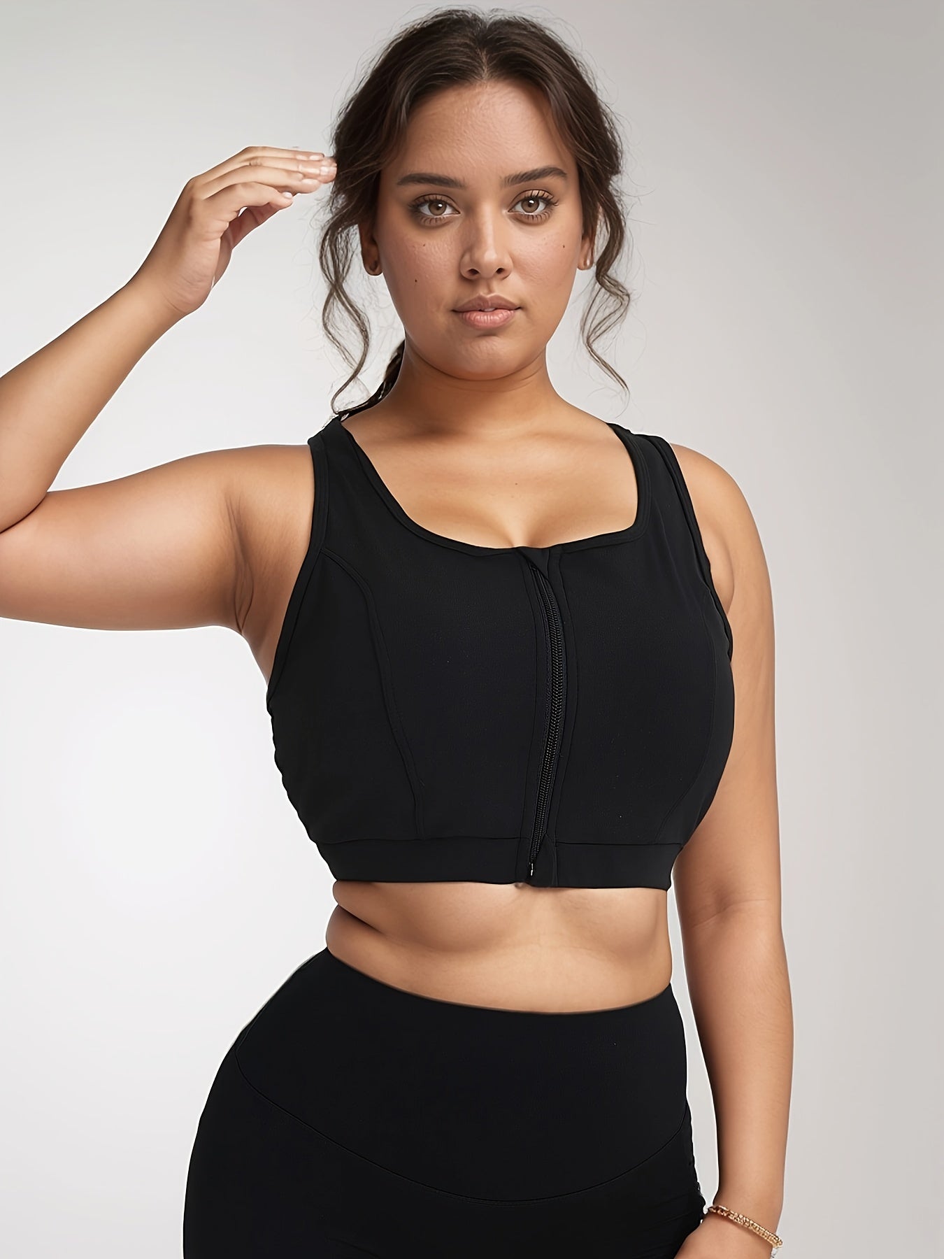 Plus Size Black Sports Bra