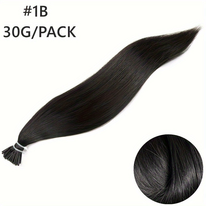 50pcs Human Hair Extensions in various colors (Black, Brown, Blonde) for all women, 30.48-50.8 cm long, lightweight 0.6g each.