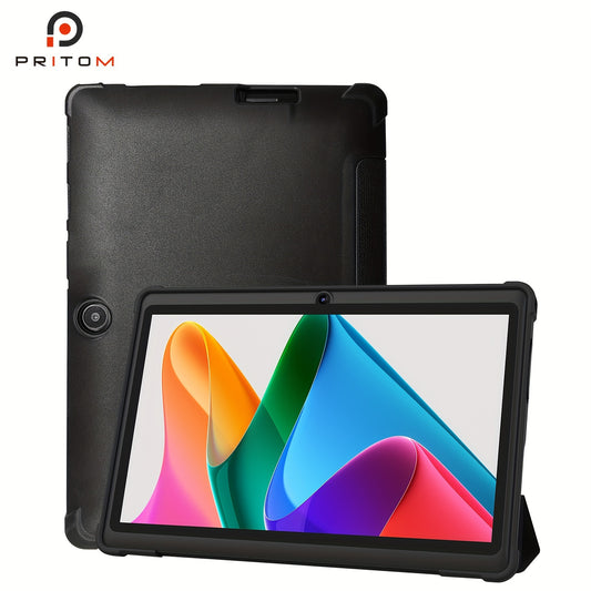 PRITOM 7-inch Android 13 Tablet with Protective Case, 4GB RAM, 32GB ROM, Quad-Core Processor, 1TB Expansion, HD IPS Display, Dual Cameras, Dual WiFi, New Tablet 2025.