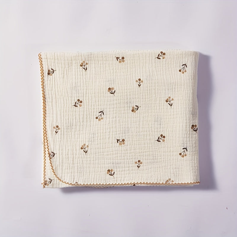 Soft and delicate baby bath towel adorned with lace trim and adorable cartoon print.