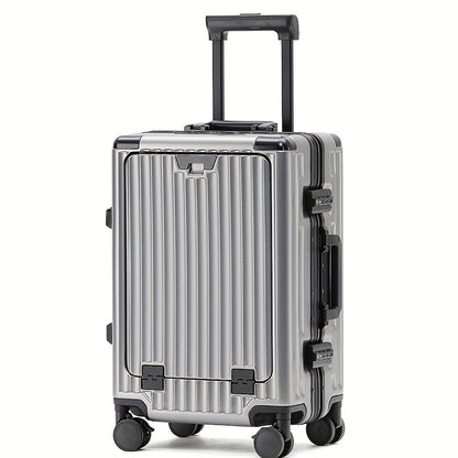 Durable Business Carry-On Luggage with Aluminum Frame, Spinner Wheels, and Combination Lock