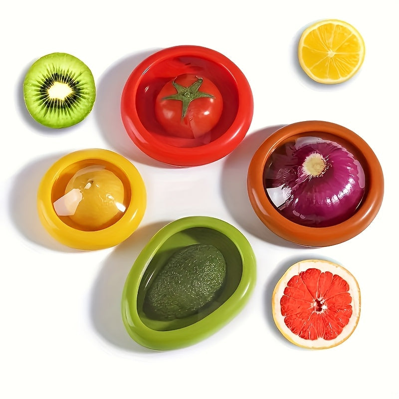 Set of 4 CCidea Clear Food Saver Containers with Vibrant Lids - Keeps Fruits & Veggies Fresh, See-Through Crisper Set for Refrigerator Organization, Essential Kitchen Storage Containers