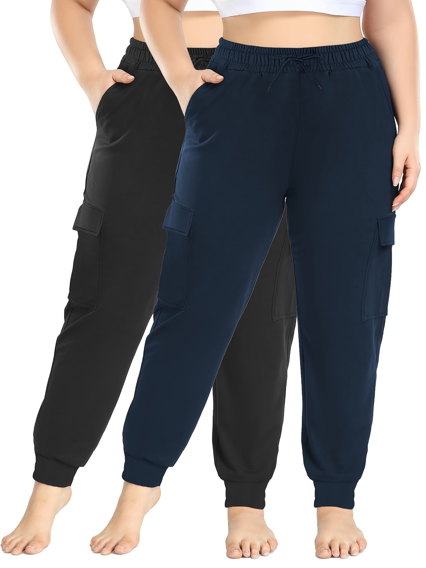 2 Plus Size Drawstring Pocket Work Pants from the New Spring/Summer Collection