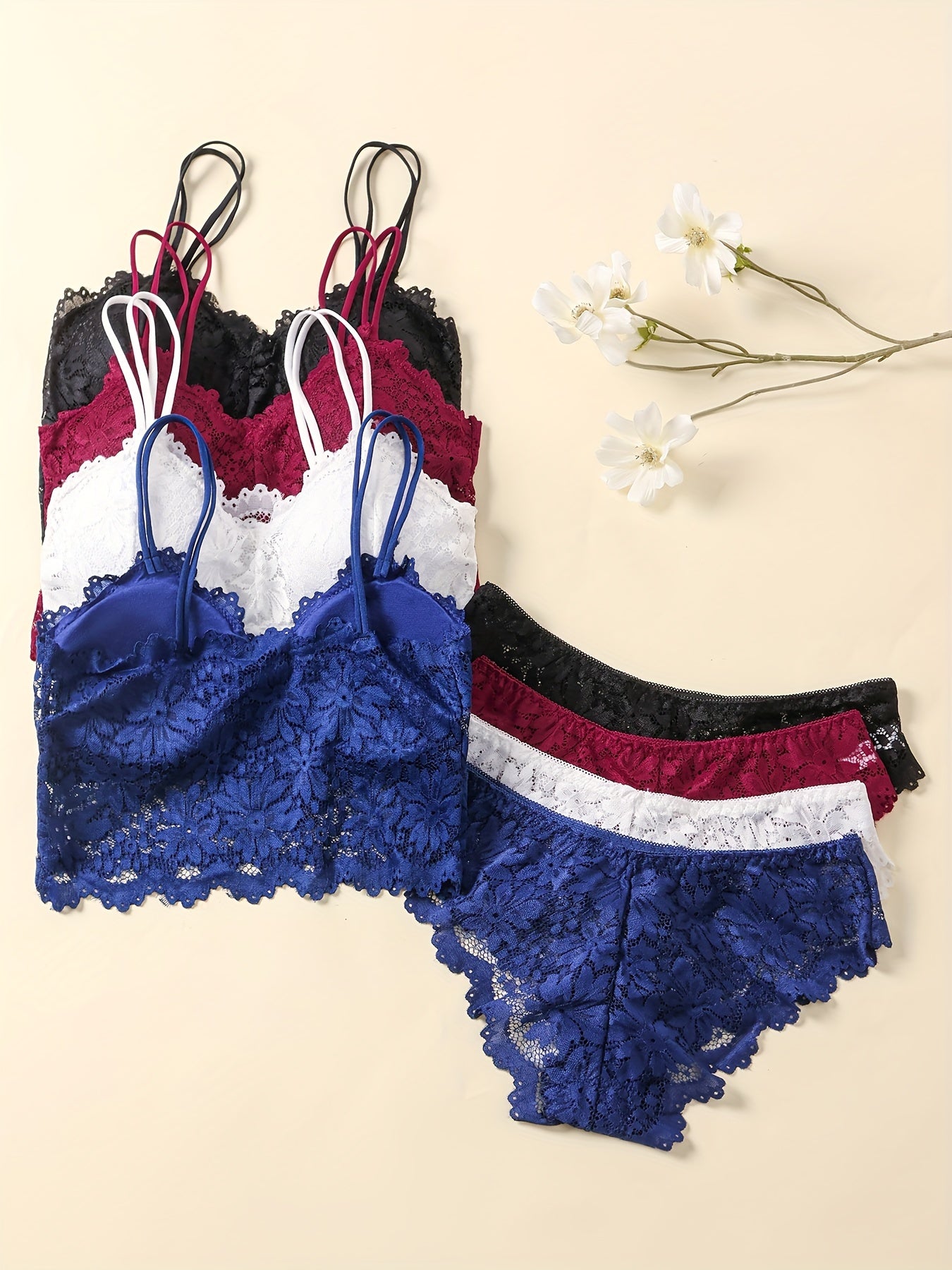 Women's four-color underwear and panty set