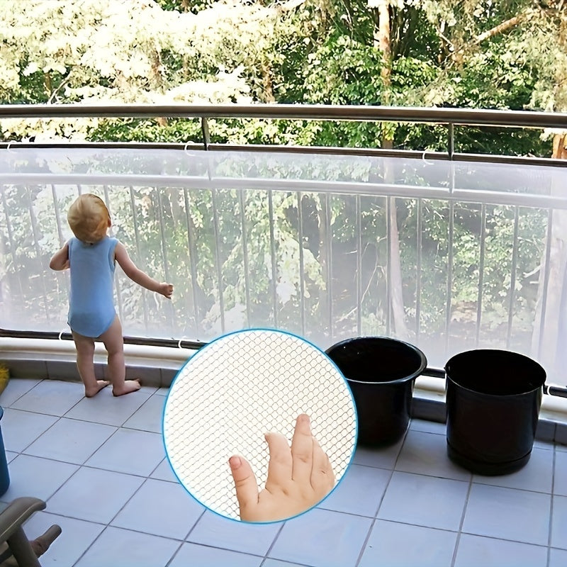 Sturdy Safety Mesh Guard for Balcony, Garden, Yard, and Stairs - Versatile Bannister Protector Fence with Fine Mesh