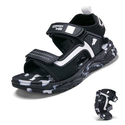 Boys' Summer Beach Sandals - Quick-Dry, Breathable with Shock-Absorbing EVA Sole, Fashionable Closure, Ideal for Outdoor Activities