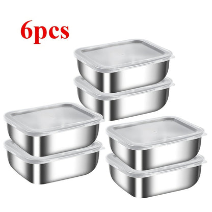 Set of 4 Stainless Steel Food Storage Containers with Lids - Perfect for Reusable Meal Prep, Lunches, and Outdoor Picnics with Convenient Flip-Top Design