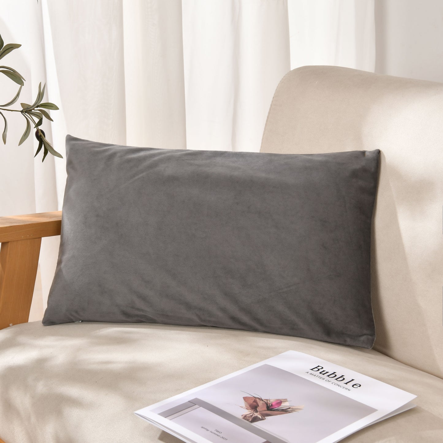 1 piece Dutch Velvet throw pillowcase, single sided printing, 29.97cm x 50.04cm, perfect for sofa or bedroom decoration, pillow core not included.