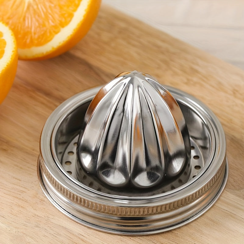 This stainless steel lemon squeezer and juicer with bowl container is portable and convenient for easy use with oranges and lemons.