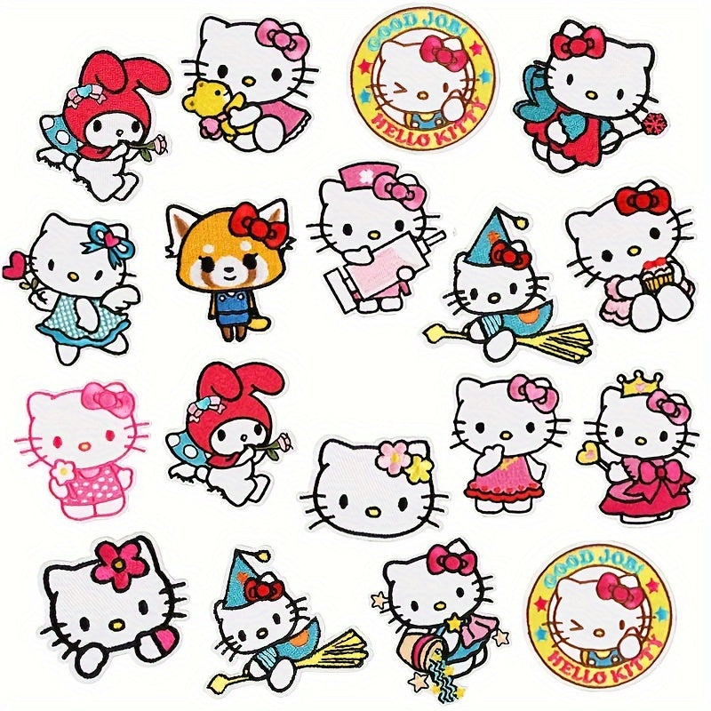 One piece of Sanrio Hello Kitty stickers, adorable cartoon decals perfect for decorating laptops, water bottles, cars, trucks, SUVs, motorcycles, paint, windows, walls, cups, toolboxes, and guitars.