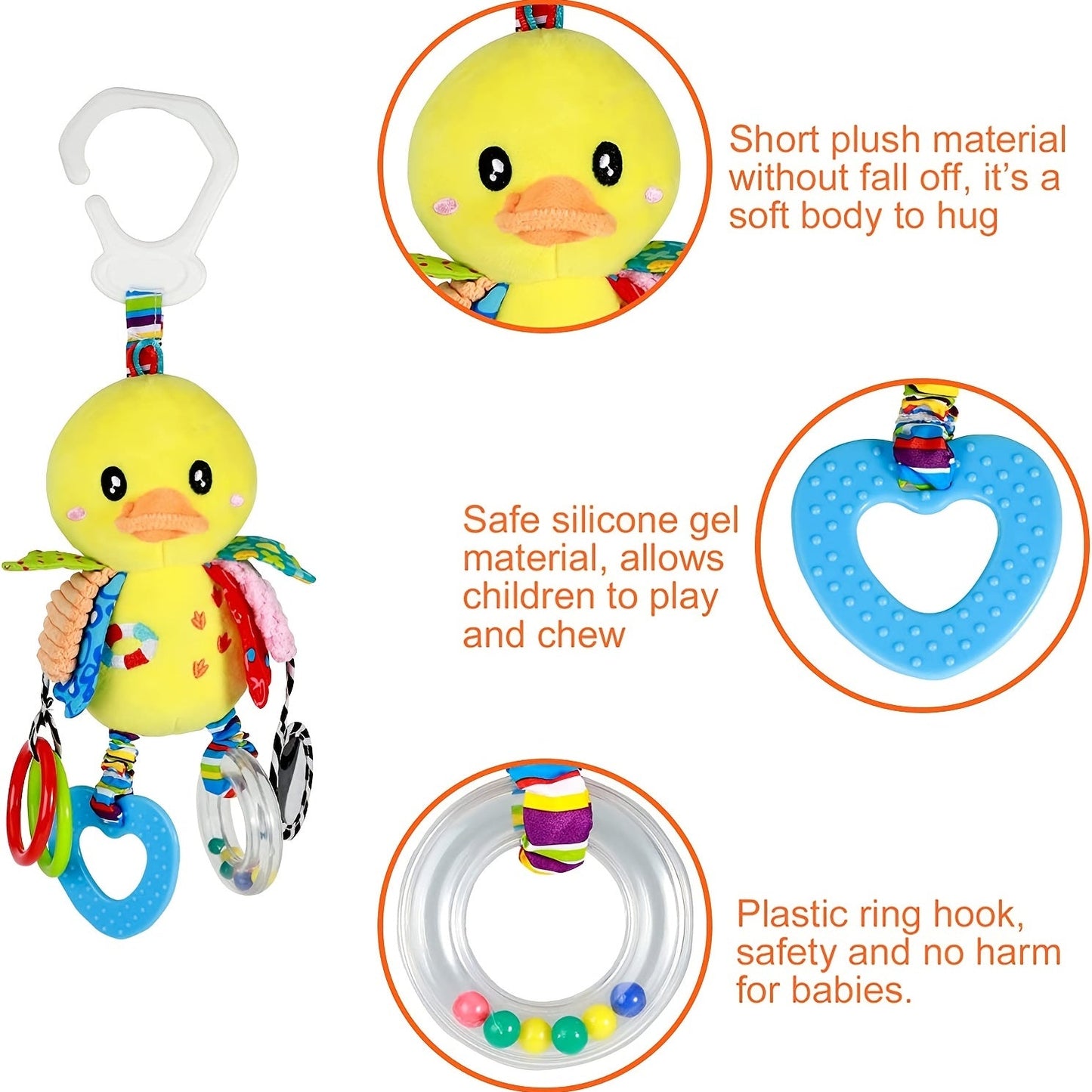 Engaging Clip-on Car Seat and Stroller Toys for Babies - Adorable Cartoon Animal Toys with Texture, Teethers, and Rattles - Perfect Gifts for Christmas, Halloween, Thanksgiving, and Easter