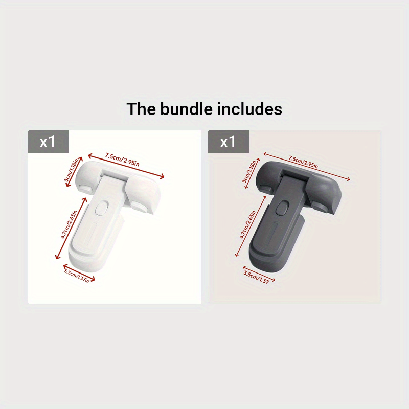 Safety latch for refrigerator door designed specifically for young children - made from non-toxic plastic for a secure, child-proof closure.