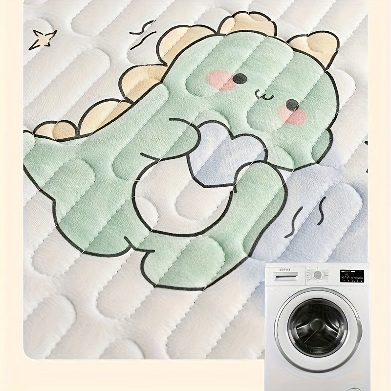 Ultra-Large Waterproof Diaper Changing Mat with Non-Slip Backing, Soft and Washable - Adorable Cartoon Design