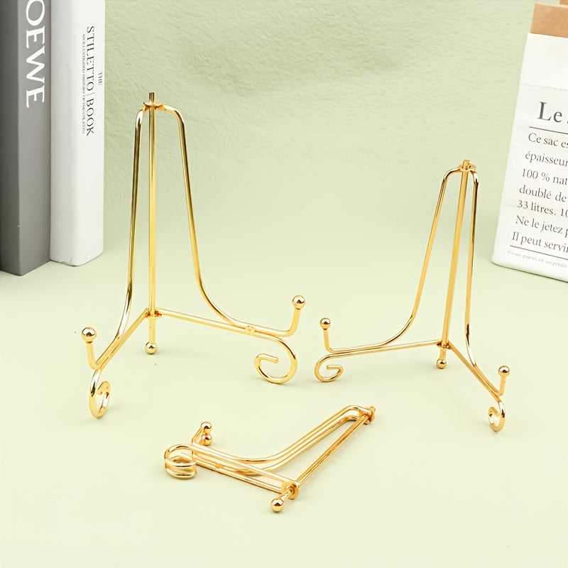 Stylish Gold Iron Display Stand for Various Decor Items | Easy to Assemble, Ideal for Home and Office Shelving