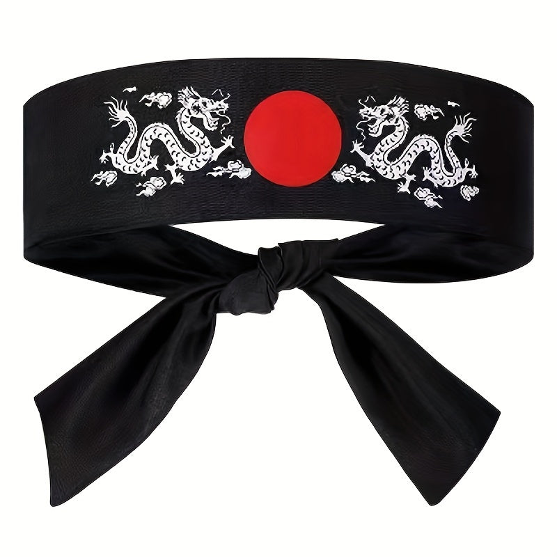 This headband is versatile, serving as both a traditional Japanese headband and a stylish option for sushi chefs and karate enthusiasts. Made from breathable cotton knit fabric, this headband features a drawstring closure for a comfortable fit. Be sure