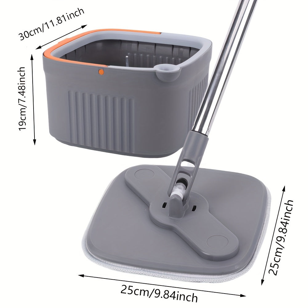 Hands-Free Wash Mop with Automatic Water Separation and 360° Rotating Feature - Ideal for Easy Living Room Cleaning, Made of Strong Plastic Material for Long-Lasting Use