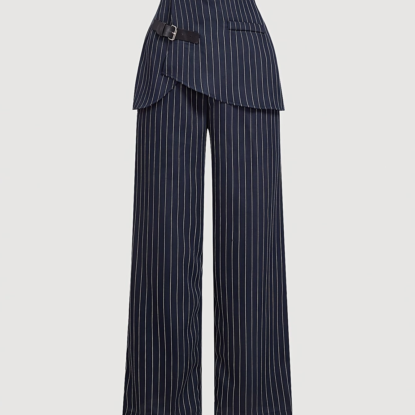 Women's casual striped culottes made of 97% polyester and 3% spandex, featuring pockets and wide legs for all-season wear.