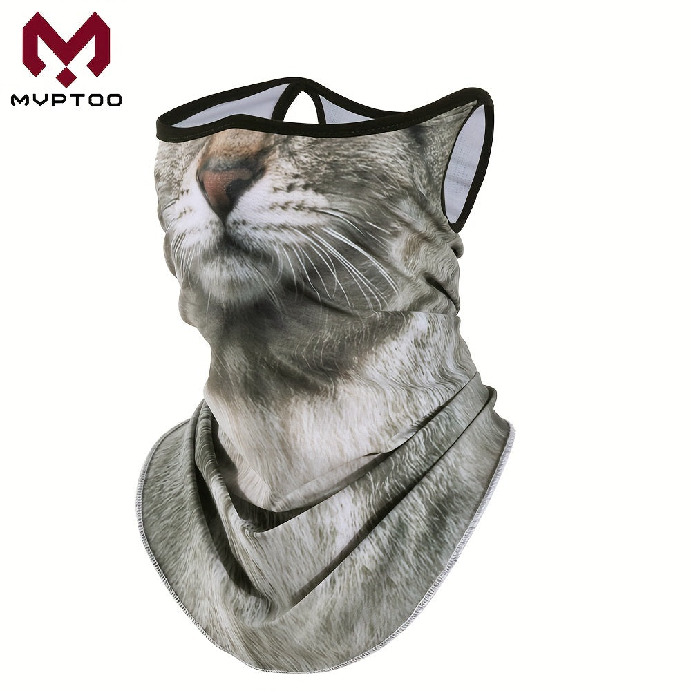 Stay warm and stylish with the MVPTOO 3D Printed Scarf featuring hanging ear loops and an animal print design. Ideal for cycling, motorcycling, and outdoor activities, this versatile accessory can be worn as a balaclava, full face mask, or neck warmer.