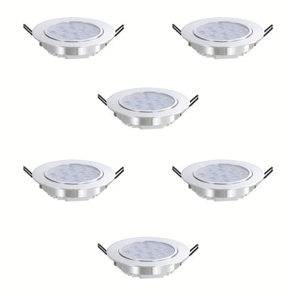 6 Ultra Bright LED Recessed Ceiling Lights: 3W/7W/12W, AC85-265V, Energy-Efficient with Metal Panels for Office, Mall, Hotel & Home Lighting.