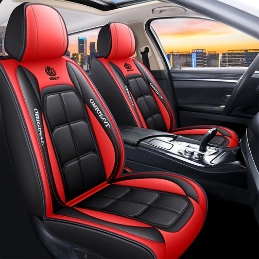 Universal PU Leather Car Seat Cover Cushion - Front Seat Protector for Sedan SUV with Exquisite Stitching - Fits Most Cars (1 Piece)