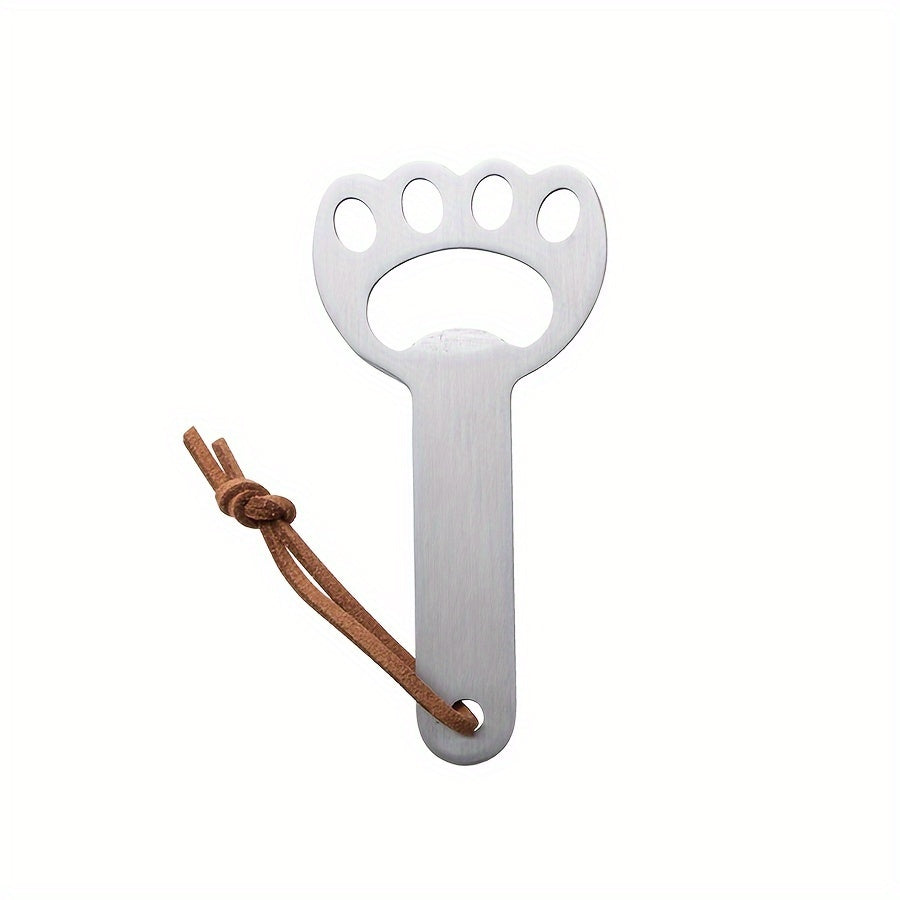 1pc Cat claw beer opener with wooden handle, stainless steel.