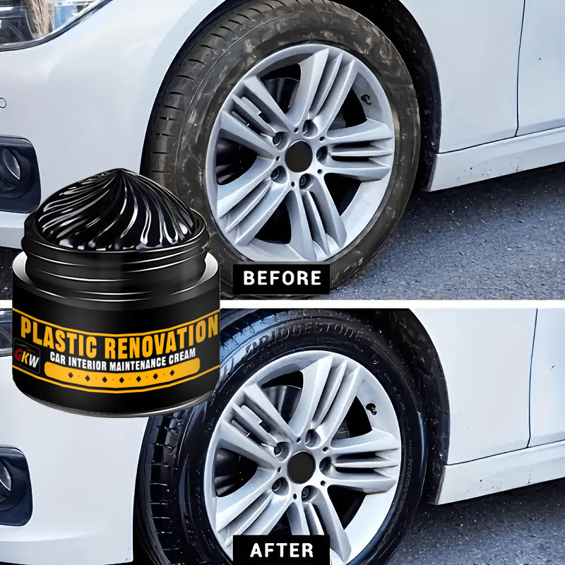 GM Plastic Repair, Rubber and Tire Black Polish for Car Restoration.