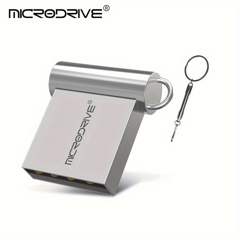 MICRODRIVE Super Mini Metal USB 2.0 Flash Drive with Keychain - Available in 16GB, 32GB, 64GB