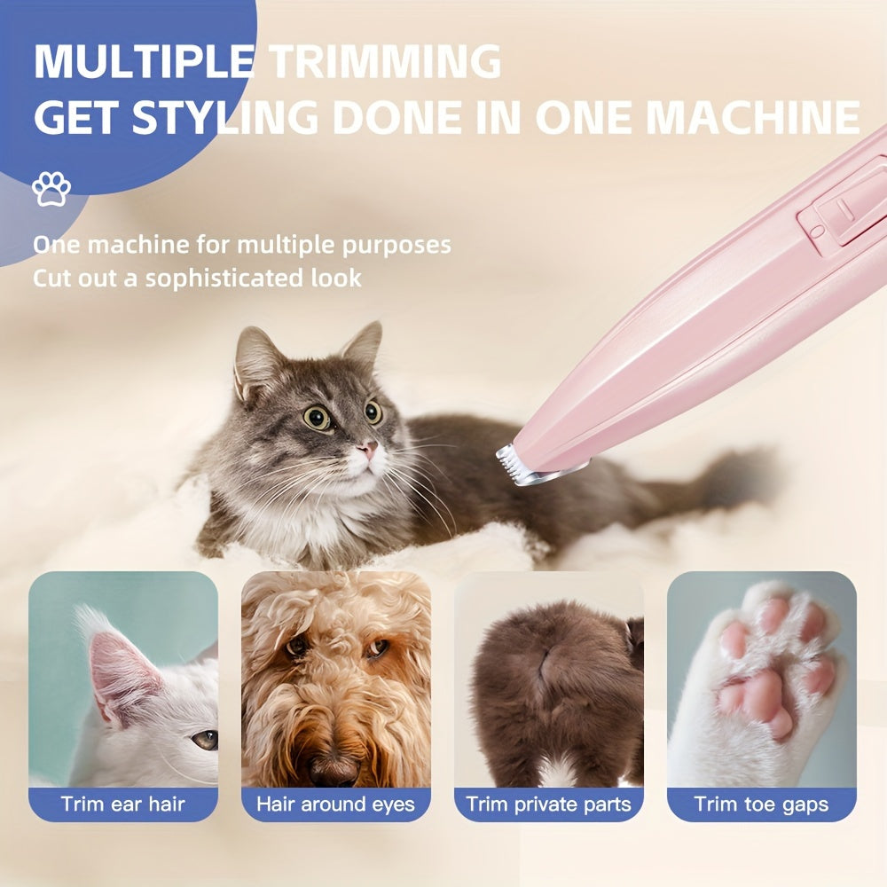 Cordless dog clippers for grooming pets, low noise electric trimmer for dogs & cats (battery not included)