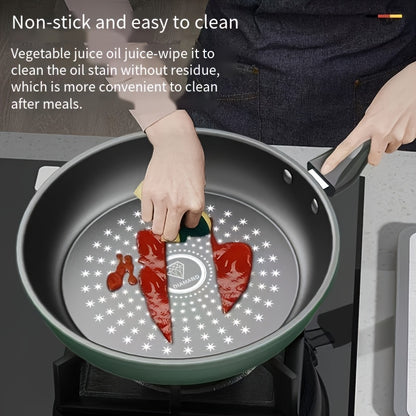 Multi-functional non-stick frying pan for oil & smoke-free cooking on induction & gas stoves.