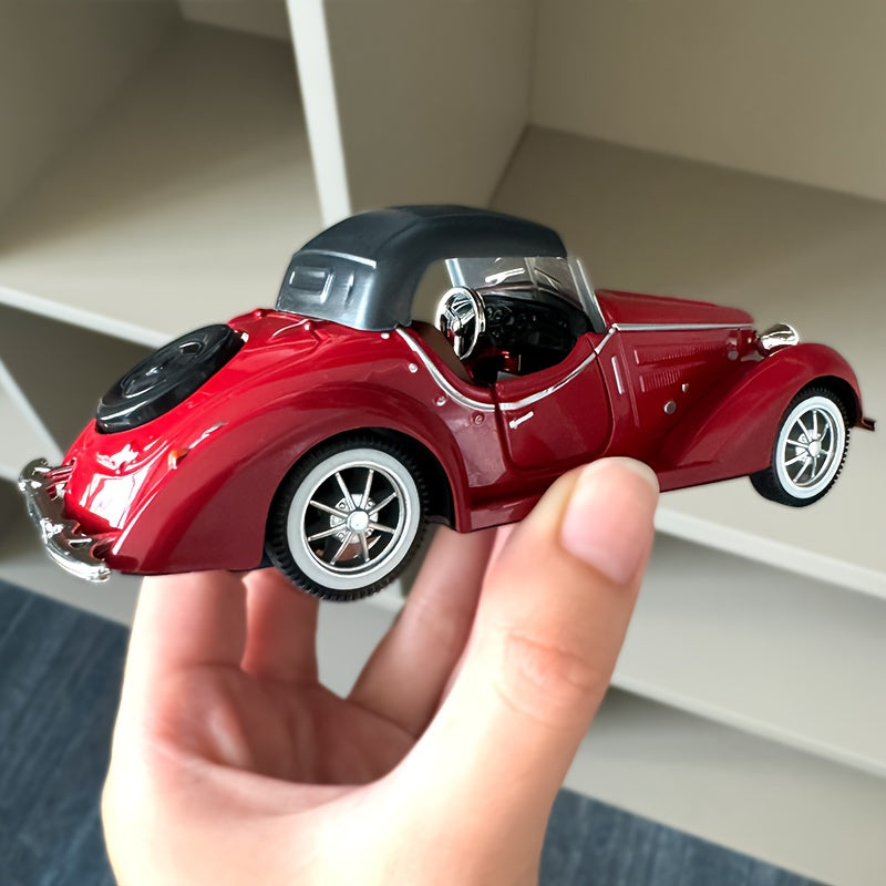 Durable aluminum alloy 1:32 scale classic car replica, perfect for gifting. Great for desk or home decor.