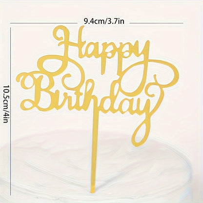 10 Happy Birthday Acrylic Cake Toppers - Great for Party Decor, No Batteries Needed, LATTBY